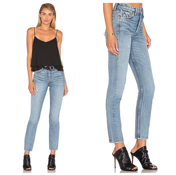 GRLFRND Denim - GRLFRND Karolina High Rise Distressed Skinny Jeans